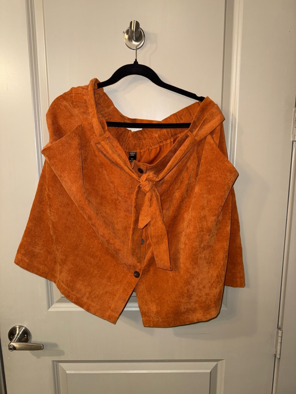 SHEIN Rust Button-Front A-Line Skirt with Tie Waist - 3XL / 4XL - Picture 3 of 4